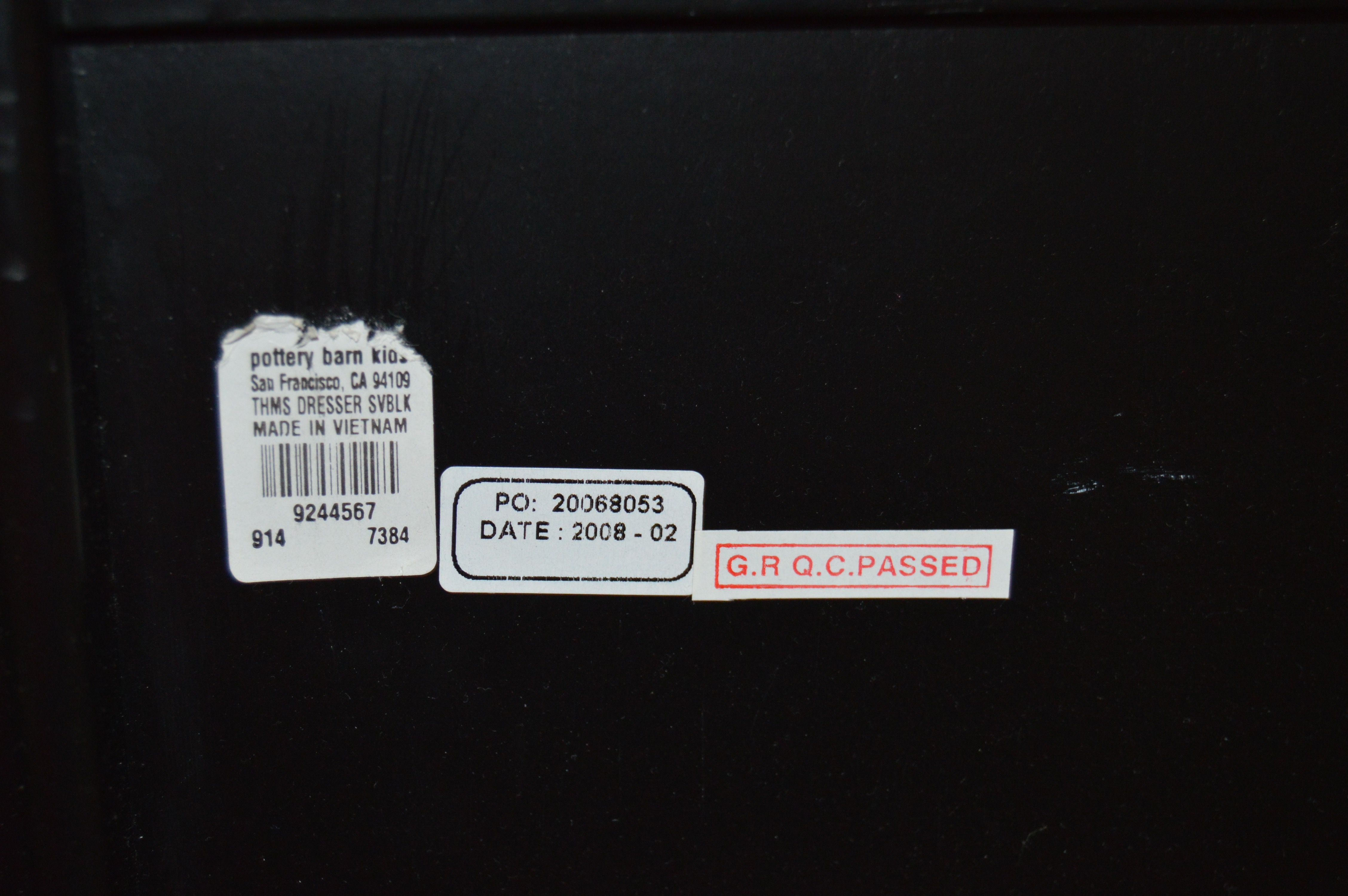 Black Painted Wood Dresser from Pottery Barn Kids