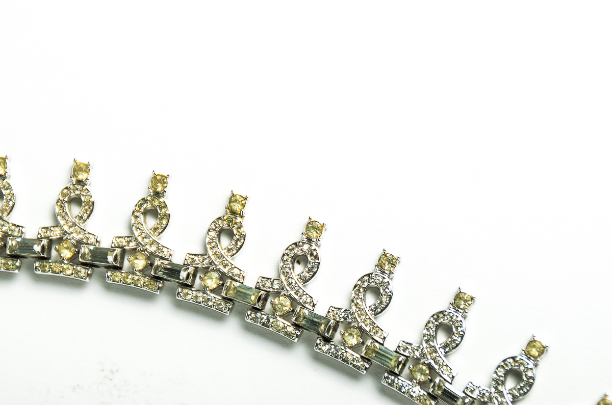 Art Deco Style Rhinestone Collar Necklace