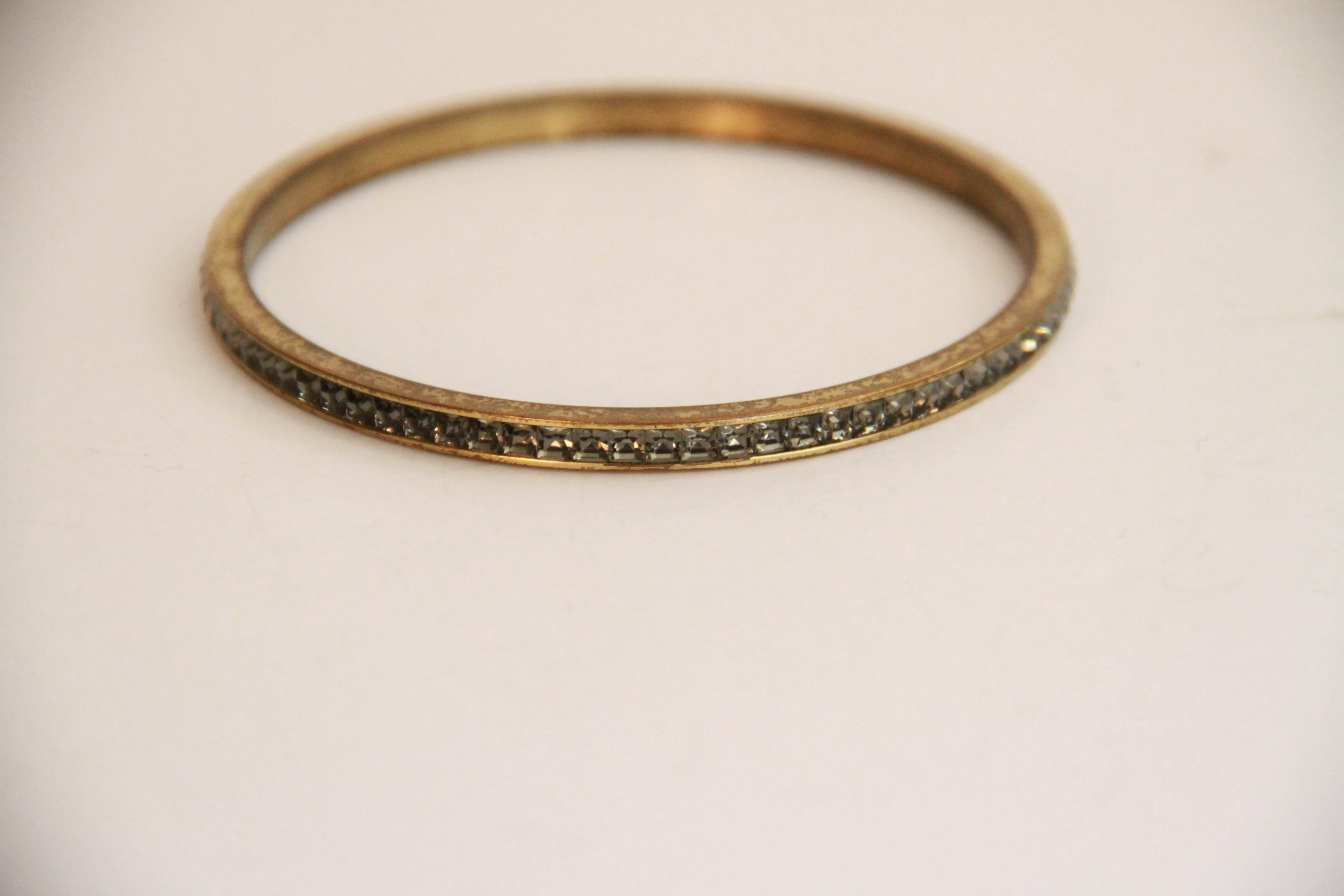 Heidi Daus Bangle Bracelet With Clear Stones