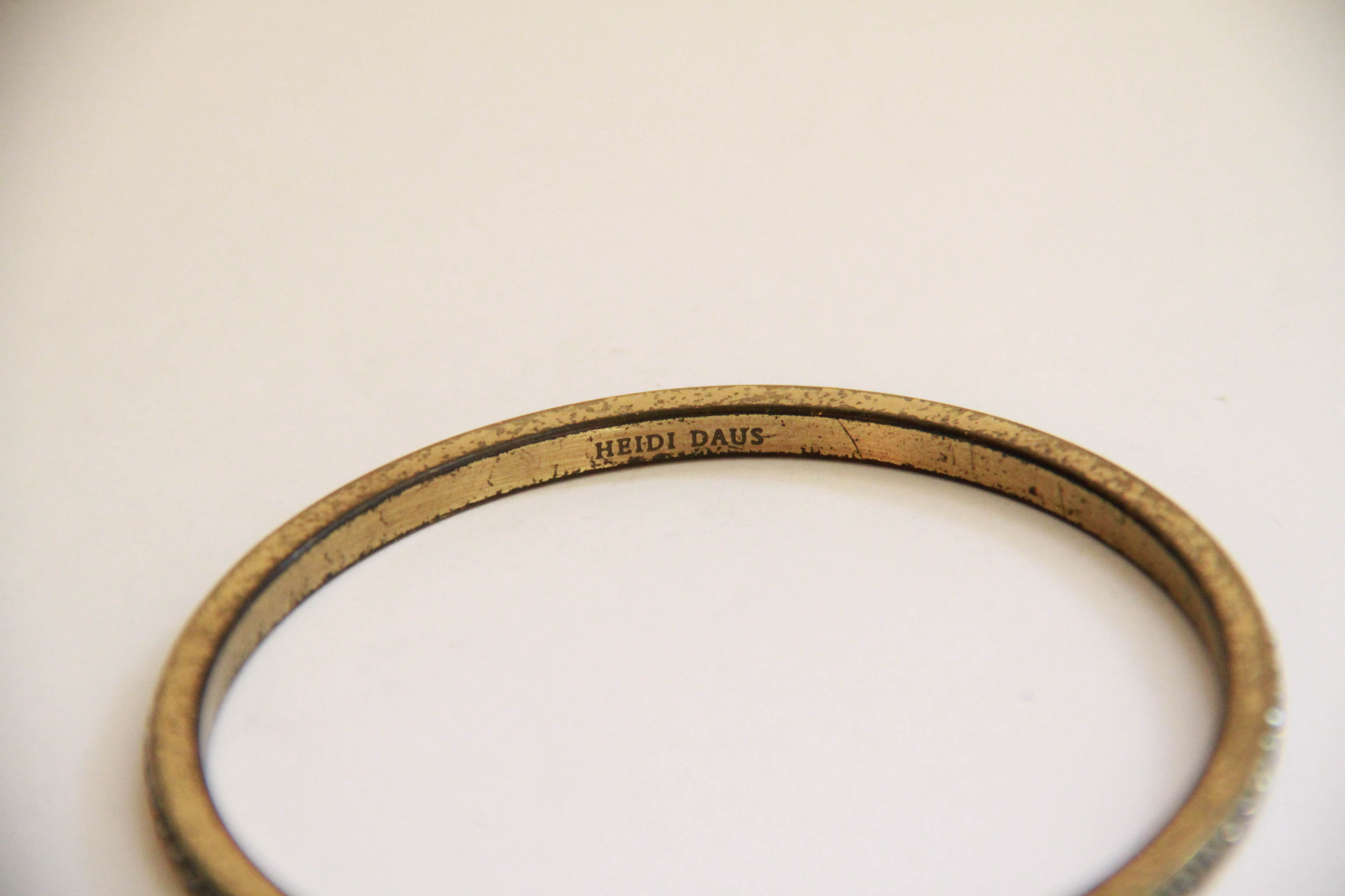 Heidi Daus Bangle Bracelet With Clear Stones