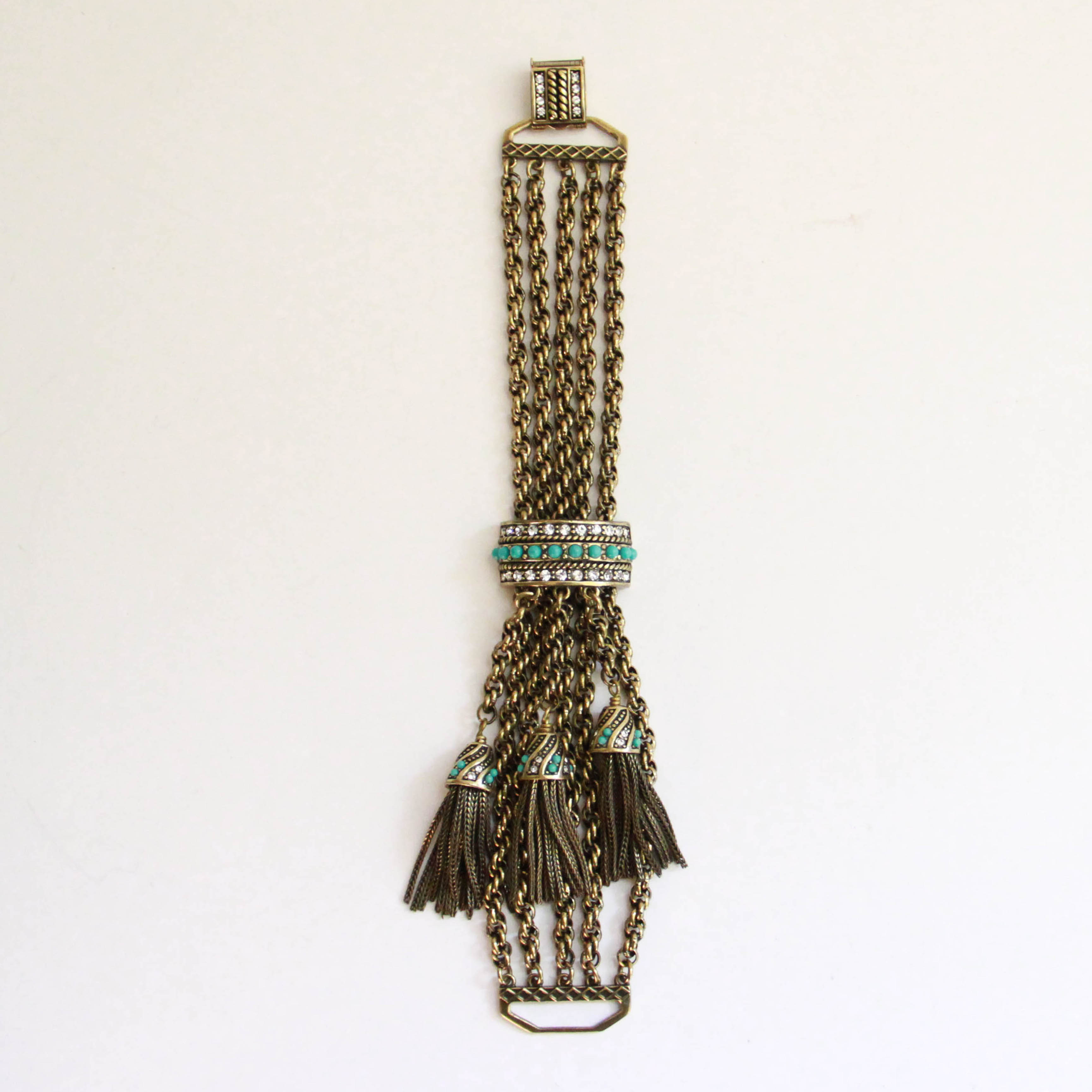 Heidi Daus "Chain Chain Chainnnnnn" Rope Bracelet with Tassle