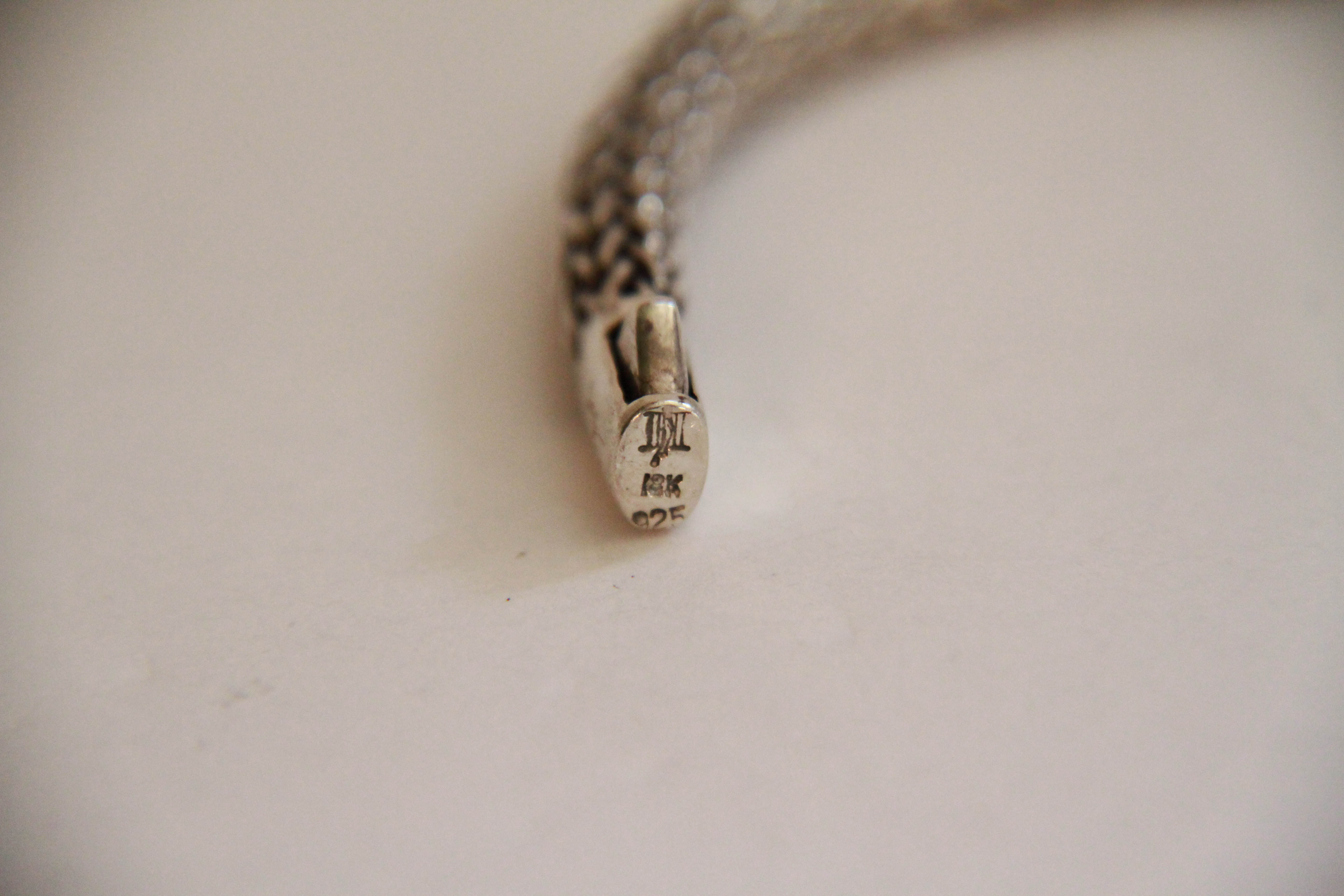 John Hardy 18K and Sterling Silver Bracelet With Gem Stones