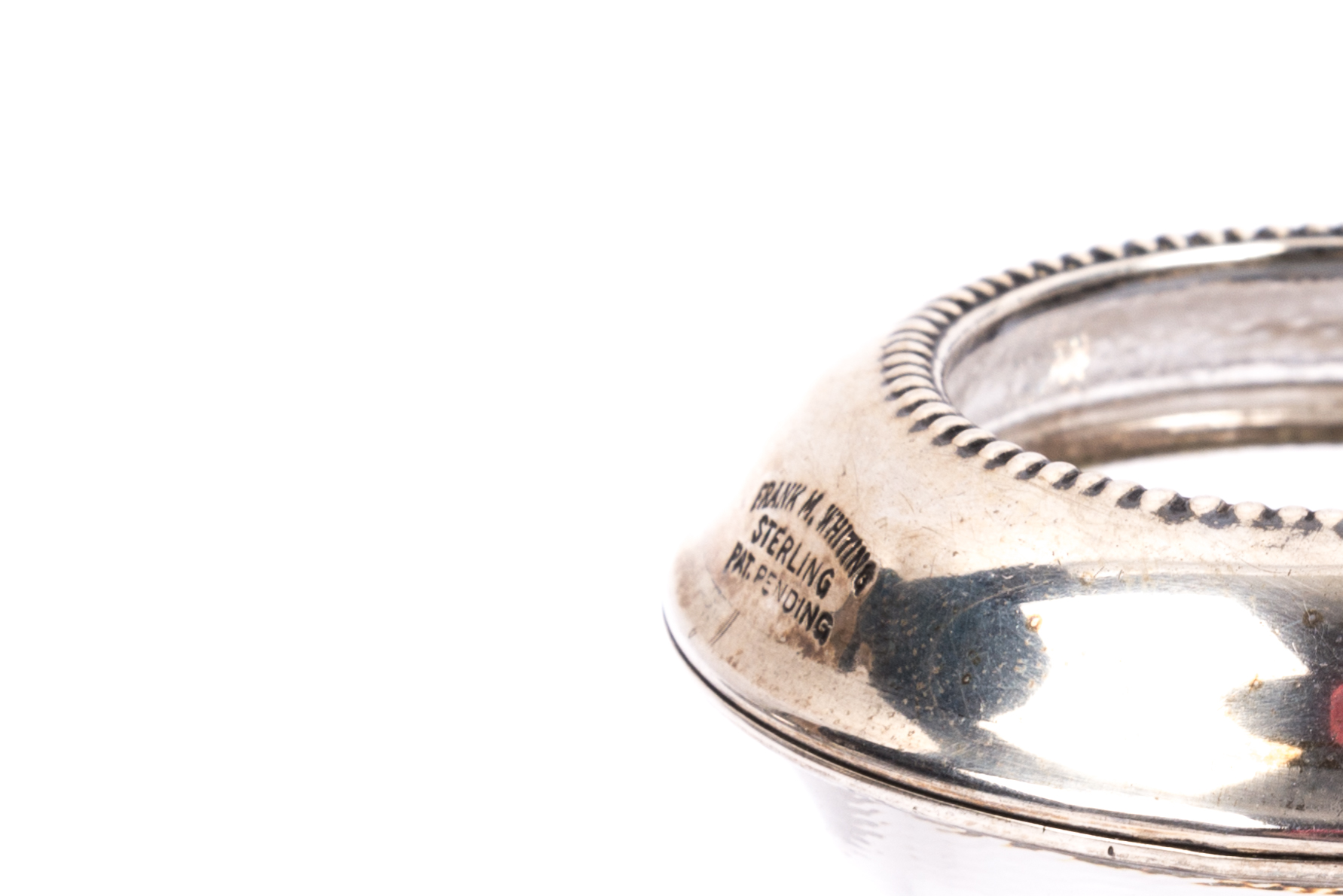 Frank M. Whiting Sterling Silver and Glass Cigarette Holder