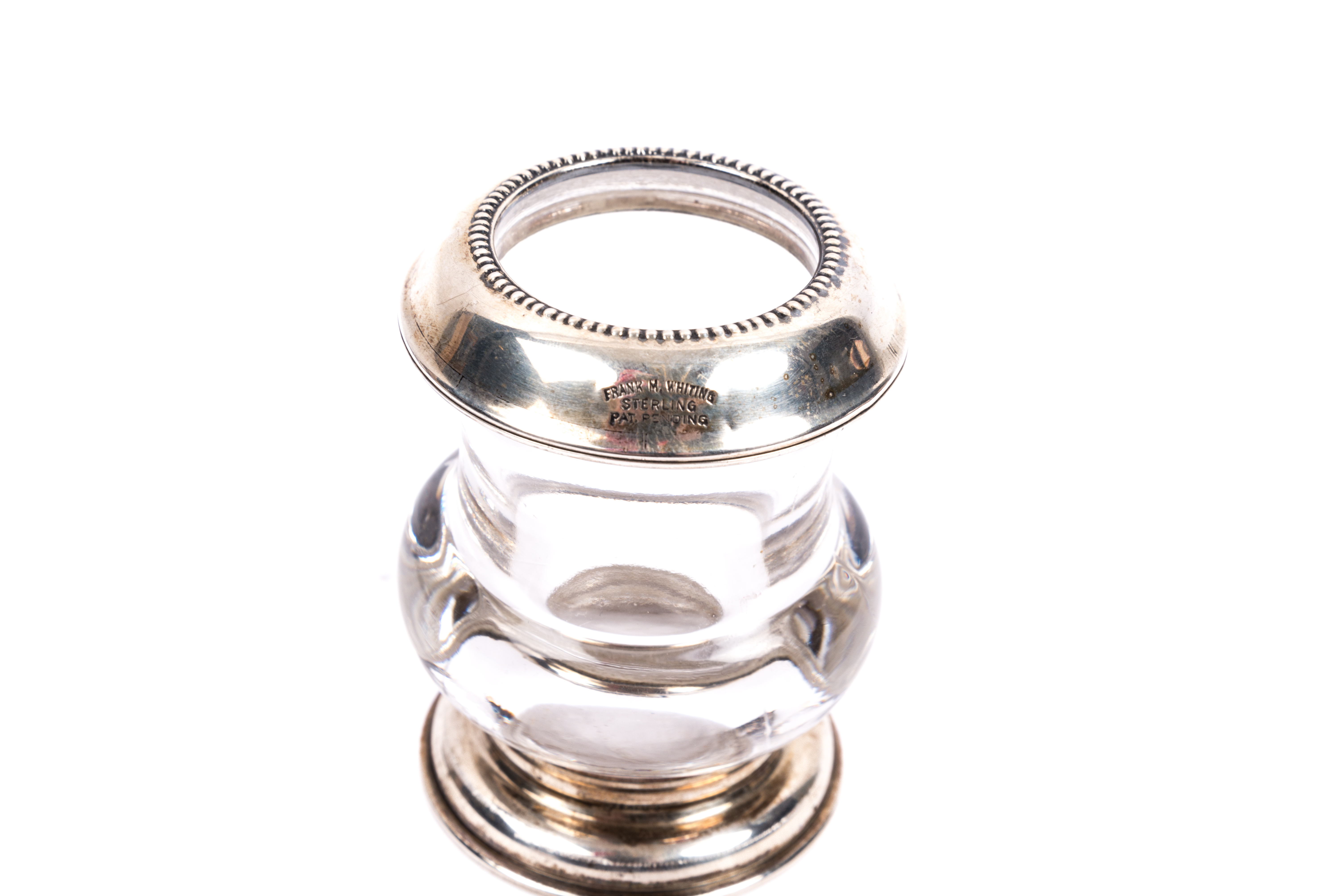 Frank M. Whiting Sterling Silver and Glass Cigarette Holder