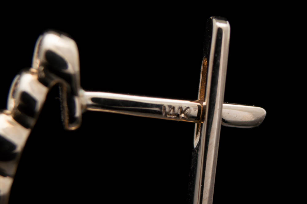 14K Two-Tone Gold and Diamond Butterfly Earrings