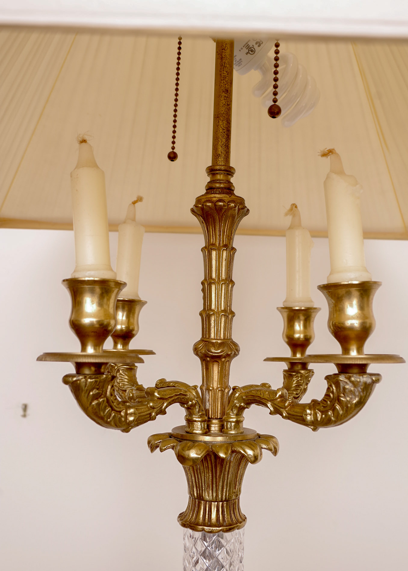 Warren Kessler Crystal Chandelier Table Lamp