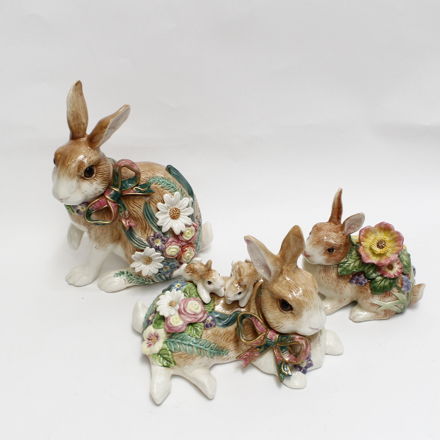 Assortment of Fitz and Floyd Woodland Spring Series Easter Decor