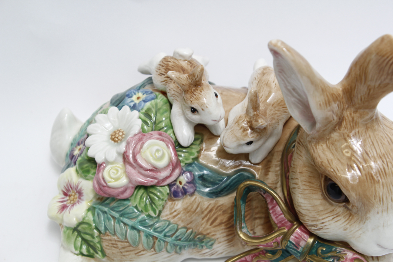 Assortment of Fitz and Floyd Woodland Spring Series Easter Decor