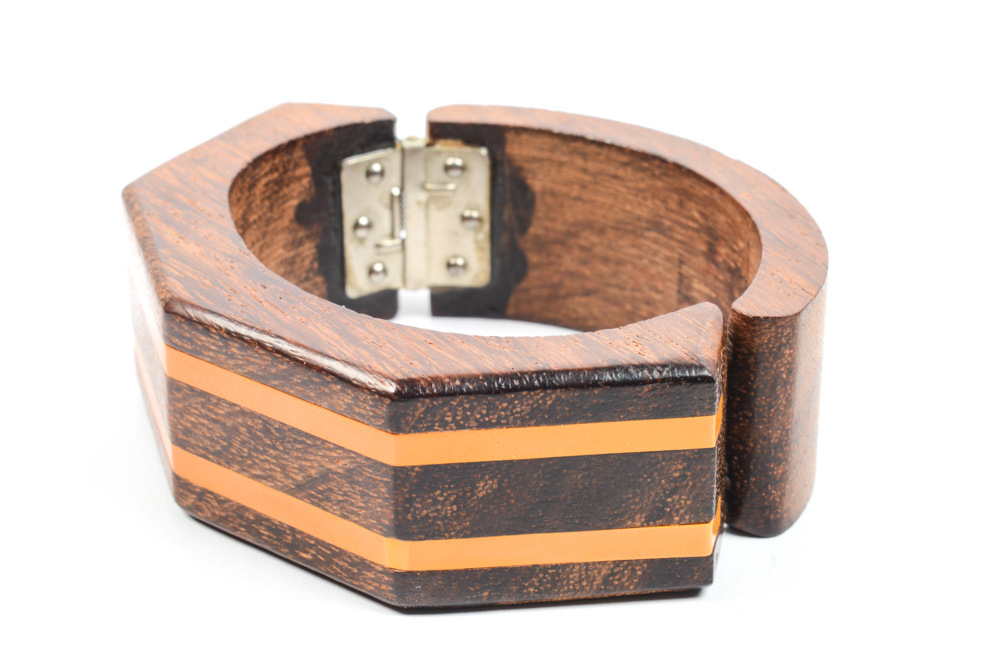 Vintage Bakelite And Wood Bracelet