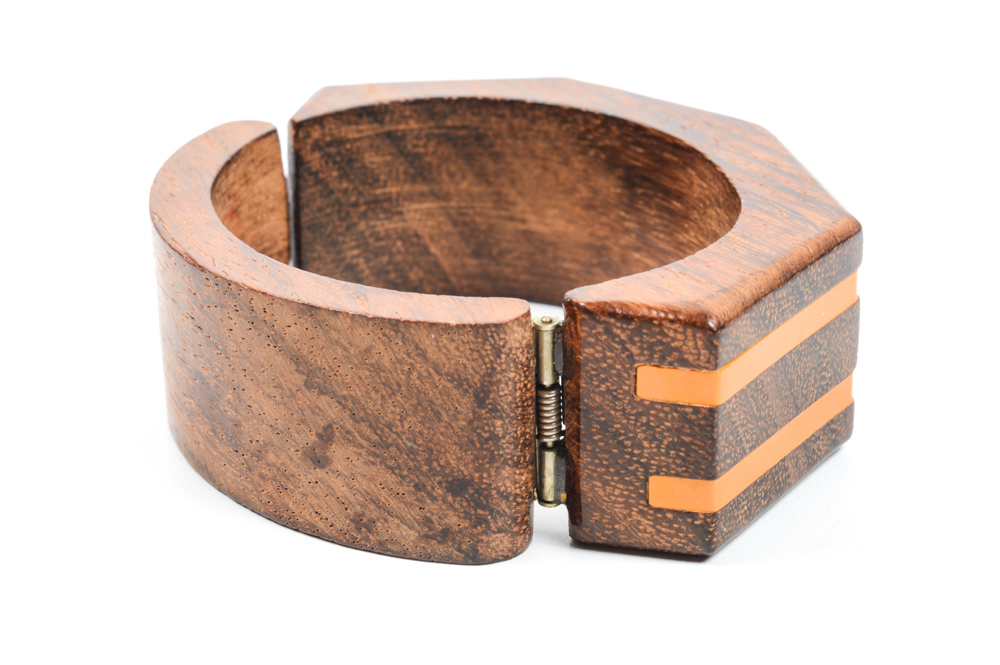 Vintage Bakelite And Wood Bracelet