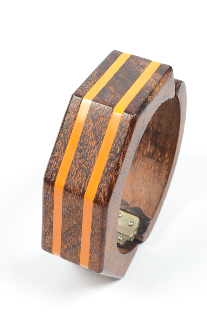 Vintage Bakelite And Wood Bracelet