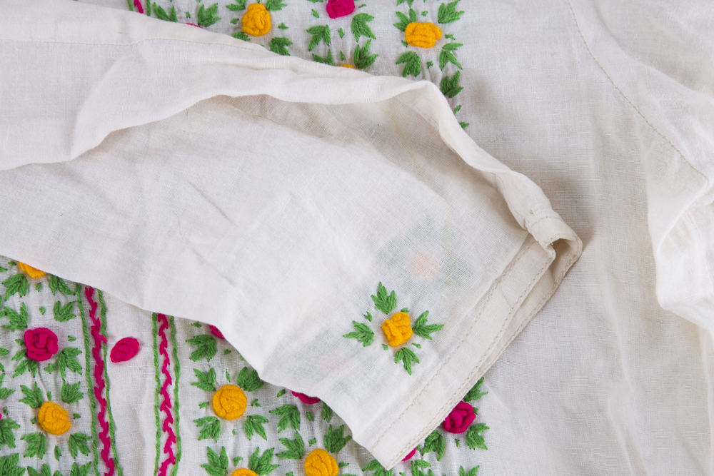 Three Vintage Linen Embroidered Tunics