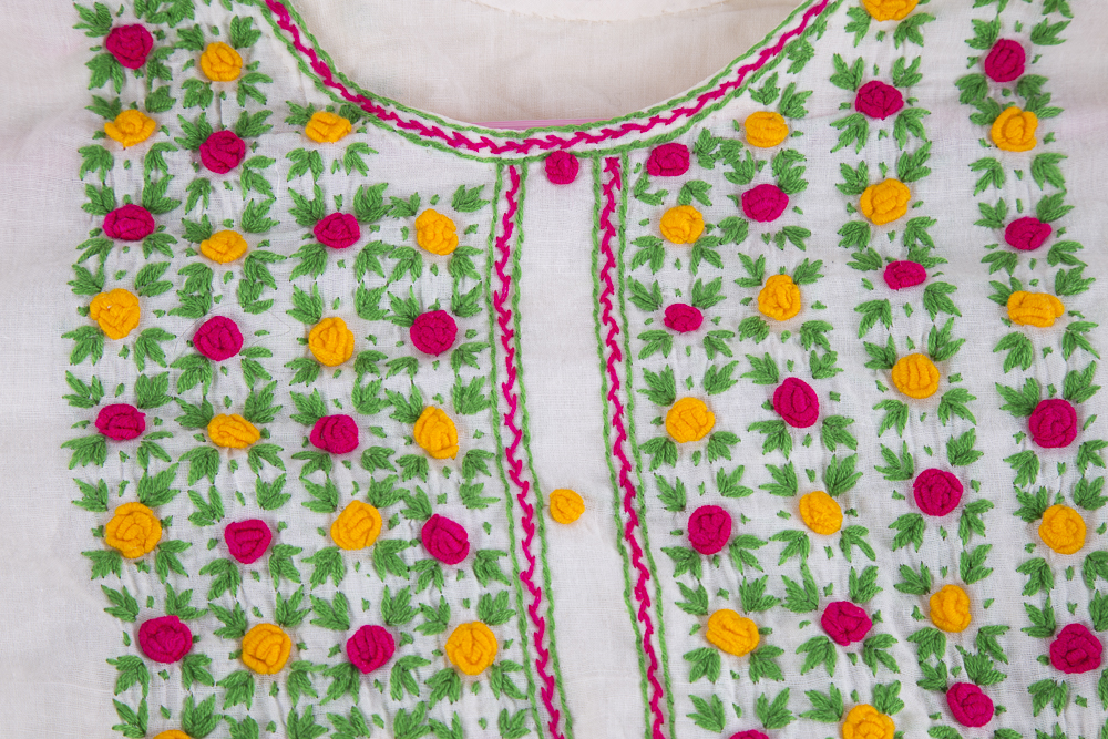 Three Vintage Linen Embroidered Tunics