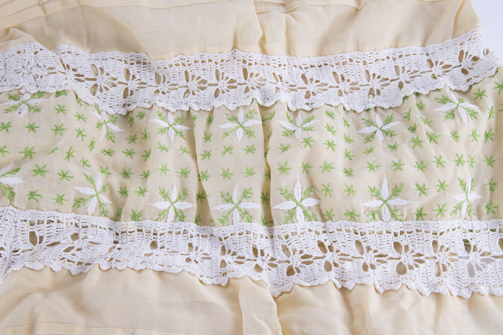 Three Vintage Linen Embroidered Tunics