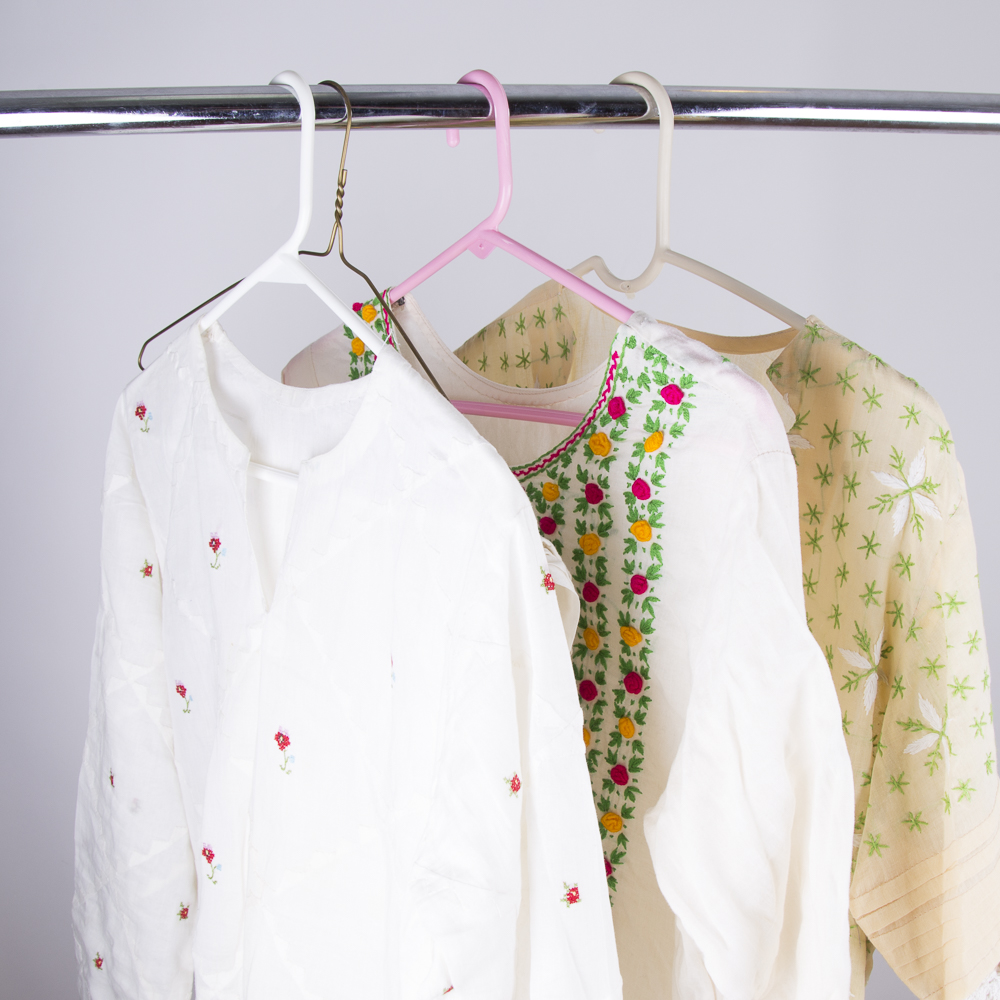 Three Vintage Linen Embroidered Tunics