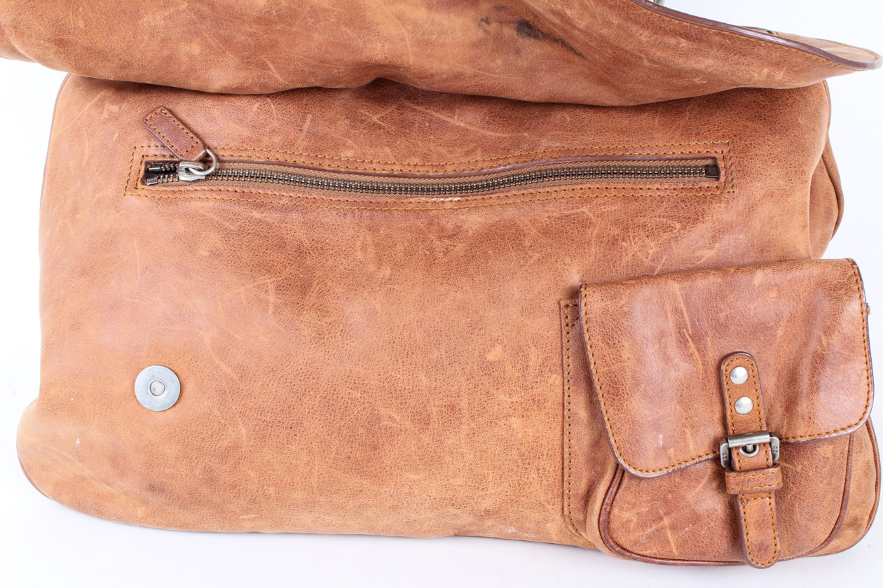 Christian Dior Large Brown Leather Gaucho Double Saddle Bag