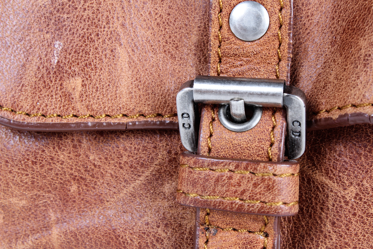 Christian Dior Large Brown Leather Gaucho Double Saddle Bag