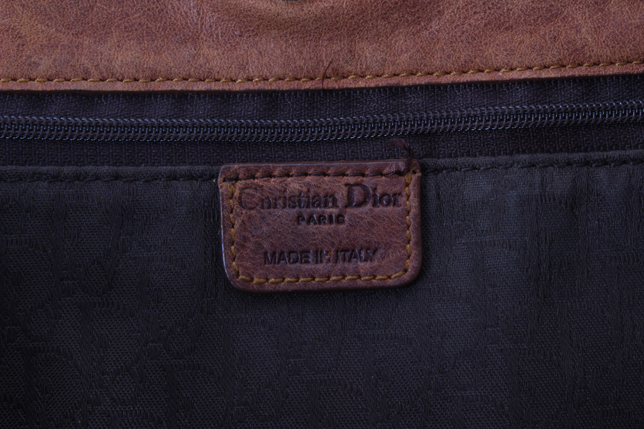 Christian Dior Large Brown Leather Gaucho Double Saddle Bag