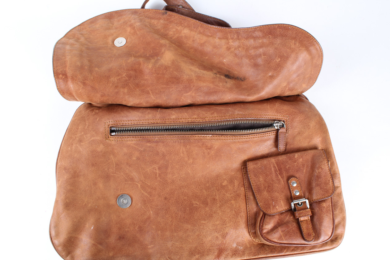 Christian Dior Large Brown Leather Gaucho Double Saddle Bag