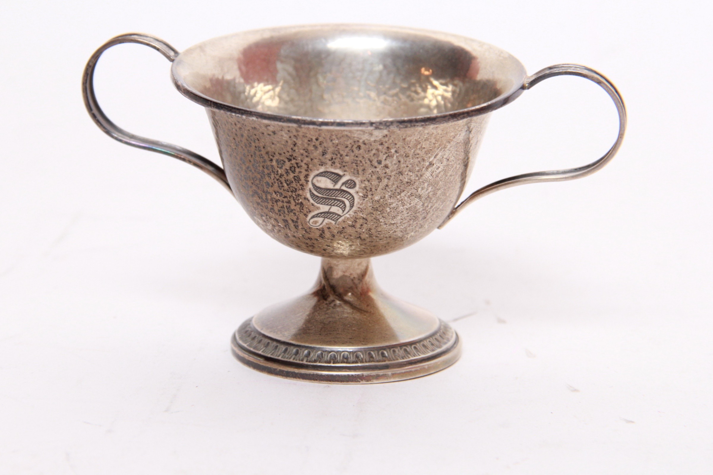 Webster Co. Weighted Sterling Hammered Creamer and Sugar