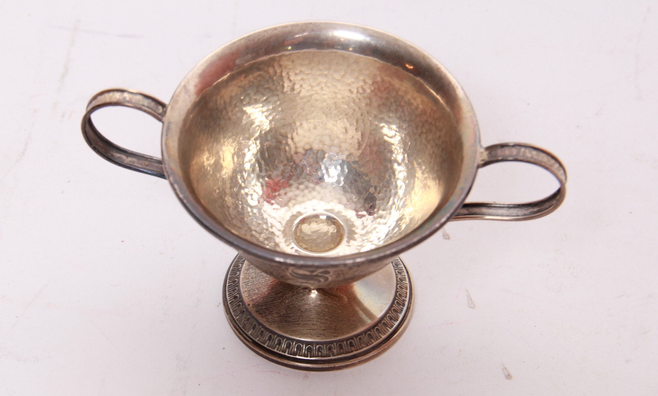 Webster Co. Weighted Sterling Hammered Creamer and Sugar