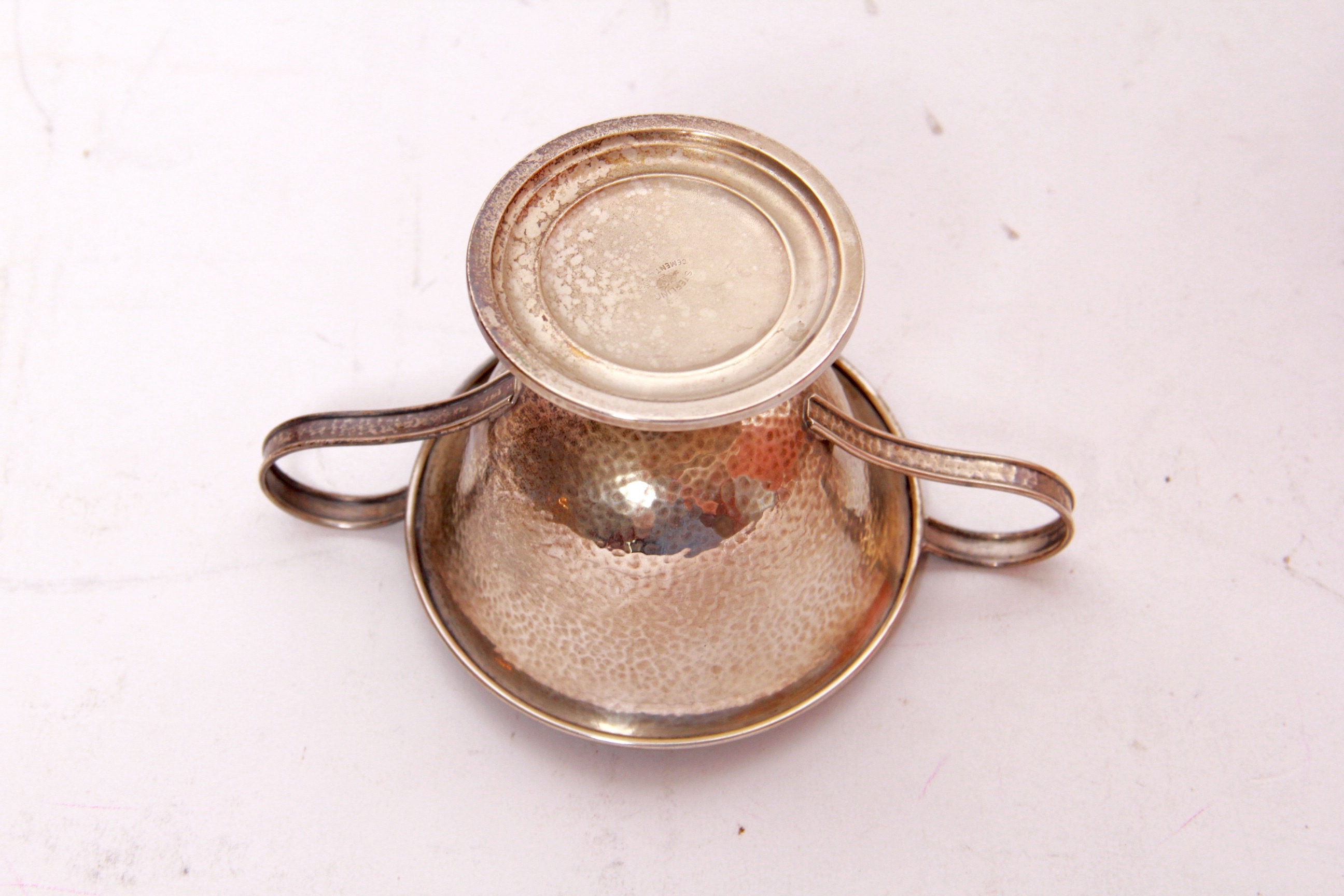 Webster Co. Weighted Sterling Hammered Creamer and Sugar