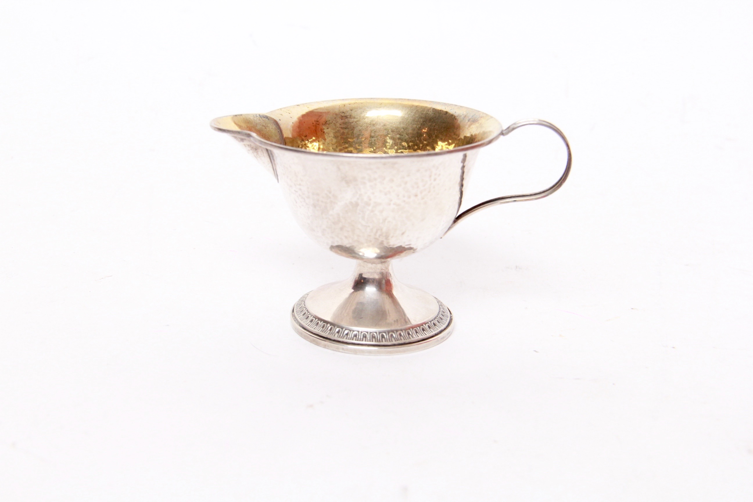 Webster Co. Weighted Sterling Hammered Creamer and Sugar