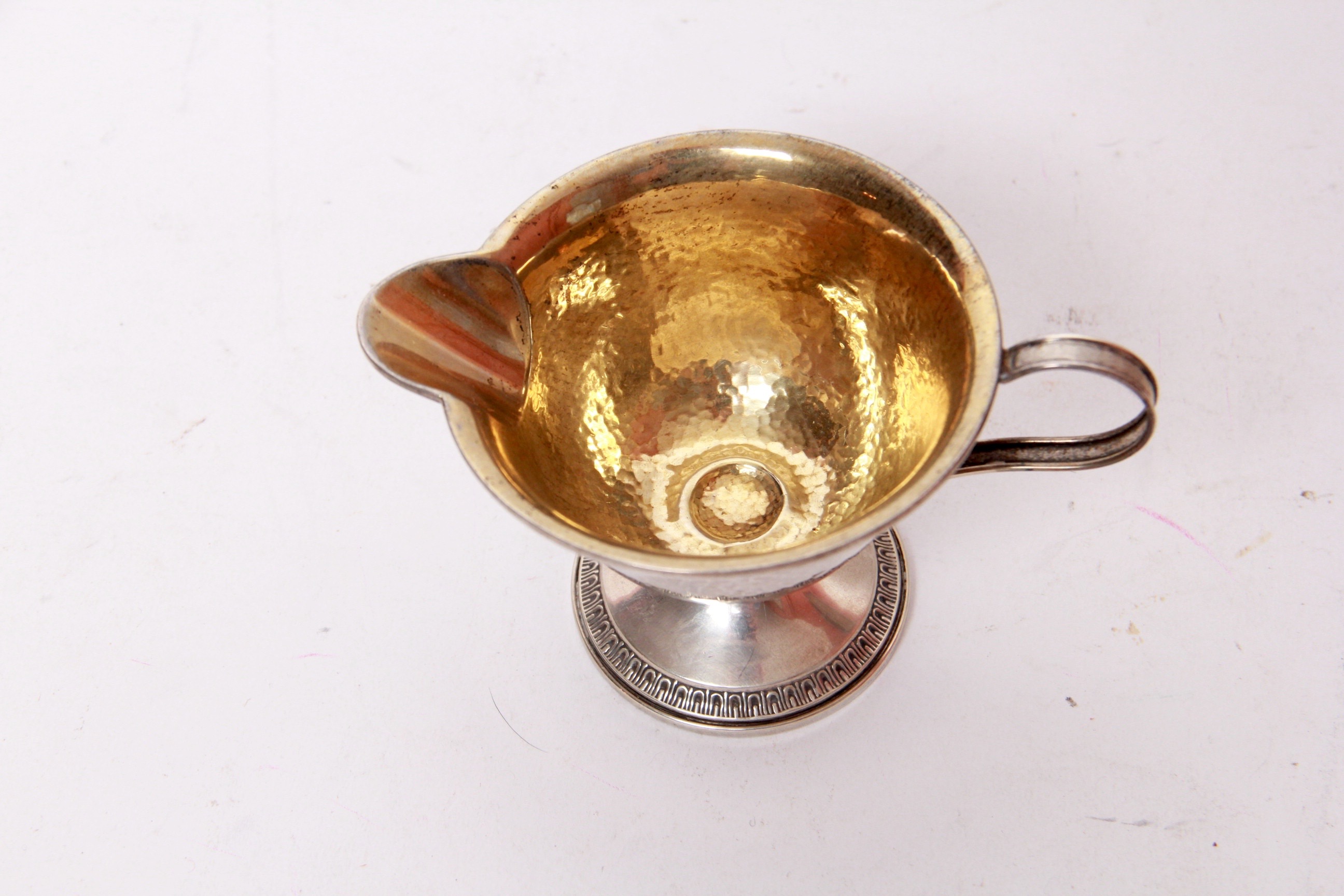 Webster Co. Weighted Sterling Hammered Creamer and Sugar