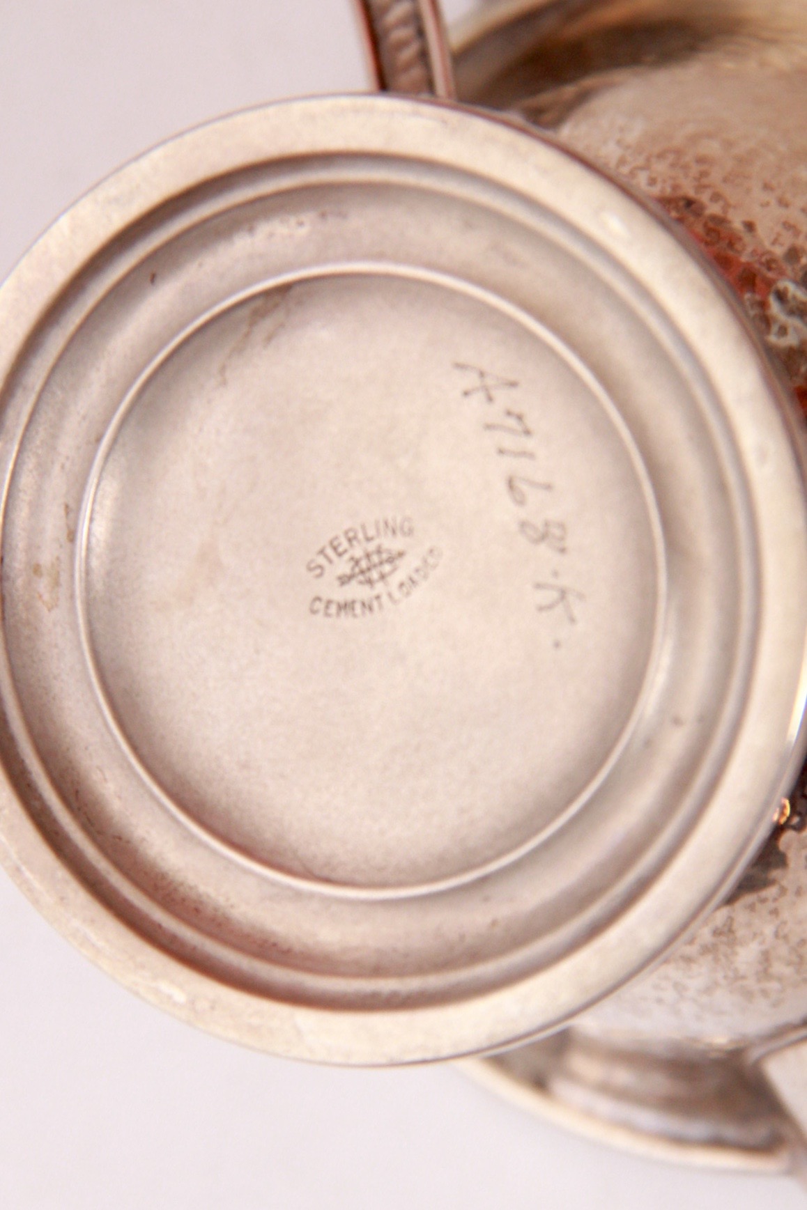 Webster Co. Weighted Sterling Hammered Creamer and Sugar