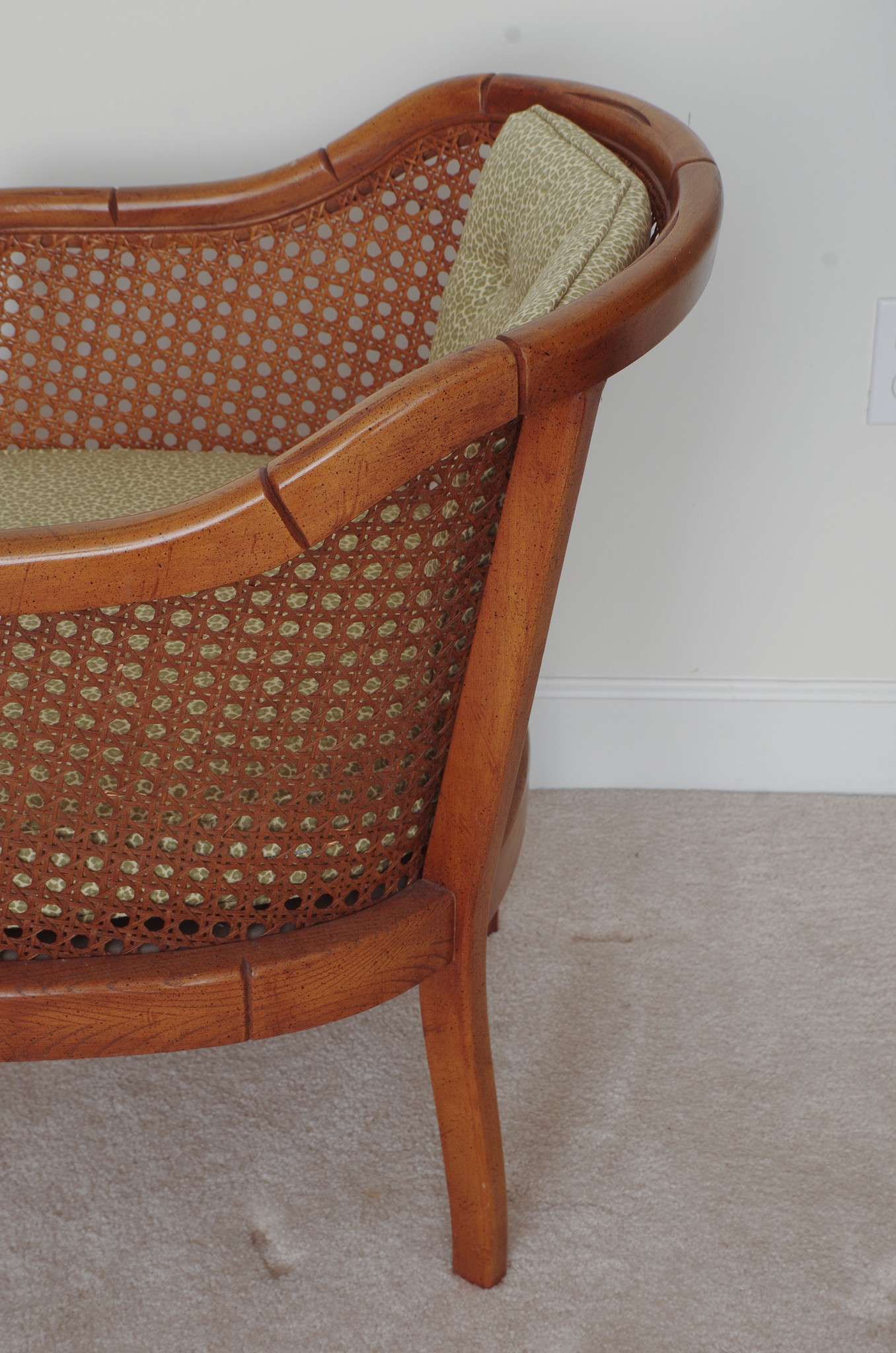 Caned Chairs with Glass Table