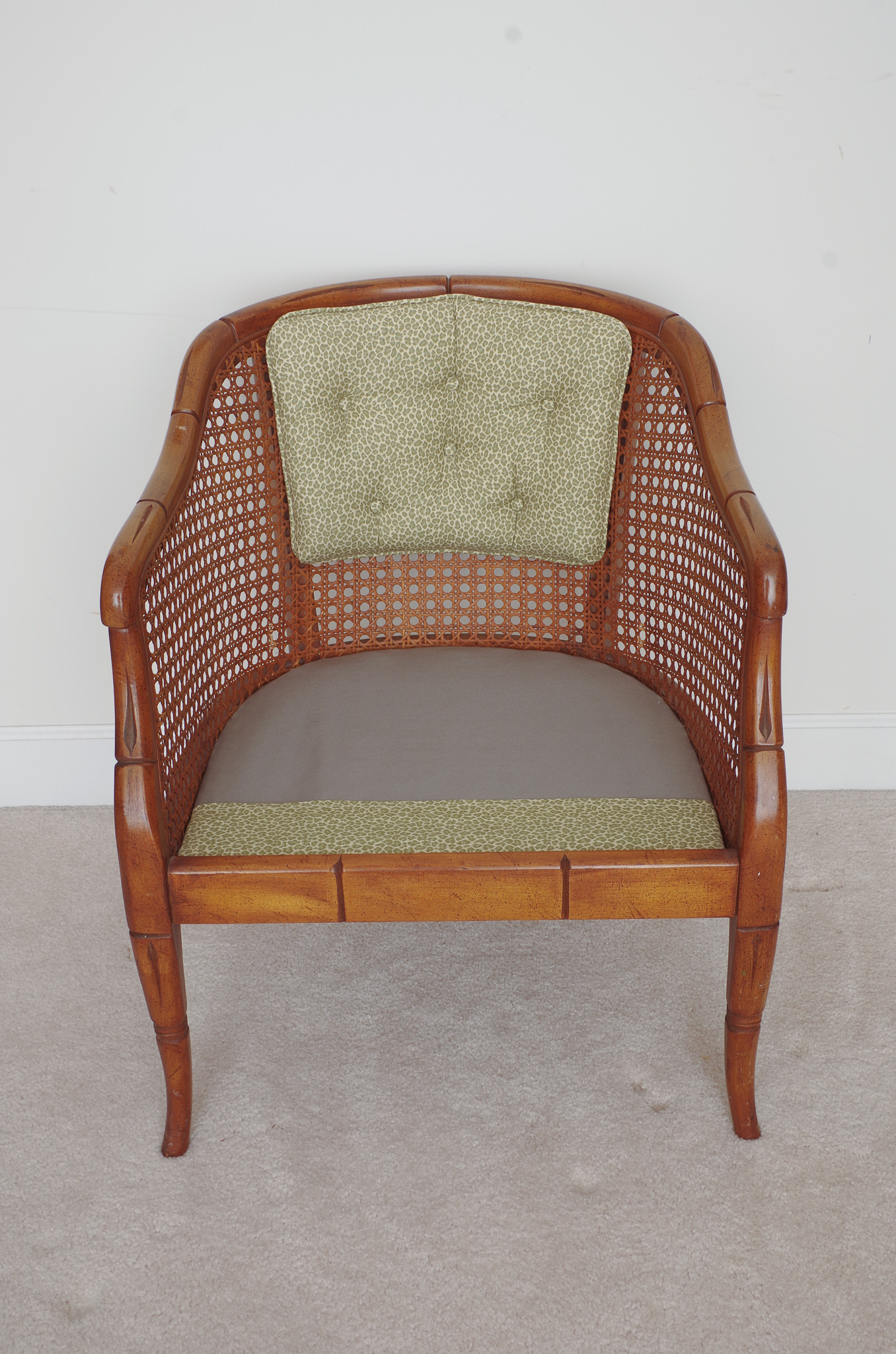 Caned Chairs with Glass Table