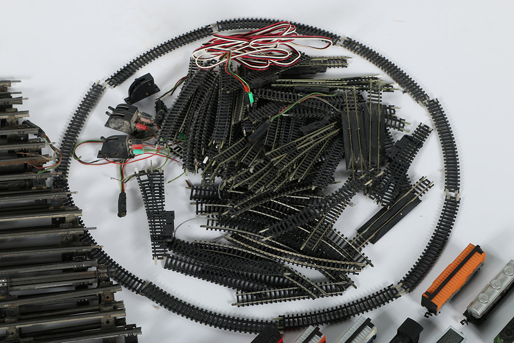 Model Train Track and Accessories Including N-Scale