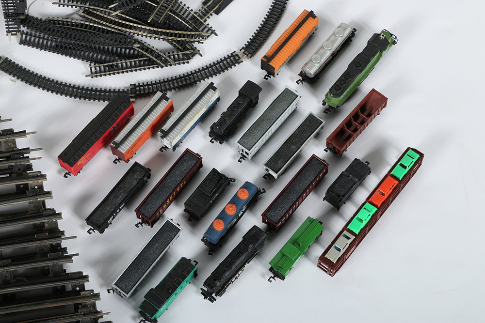 Model Train Track and Accessories Including N-Scale