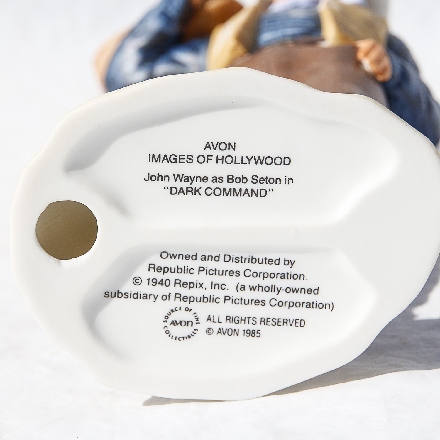 Three Avon "Images of Hollywood" John Wayne Porcelain Figurines