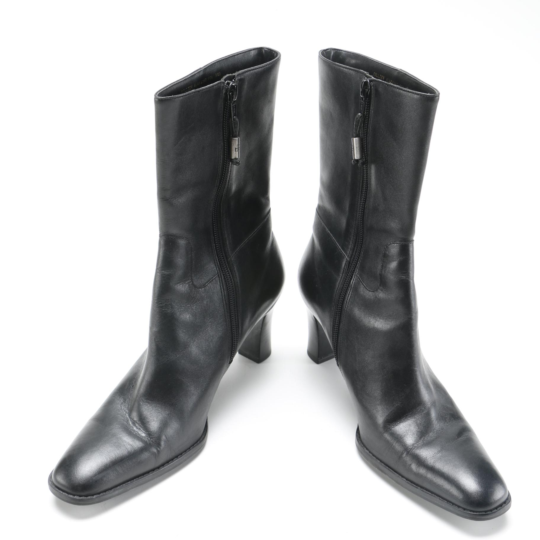 Ralph Lauren Black Leather "Coleen" Boots