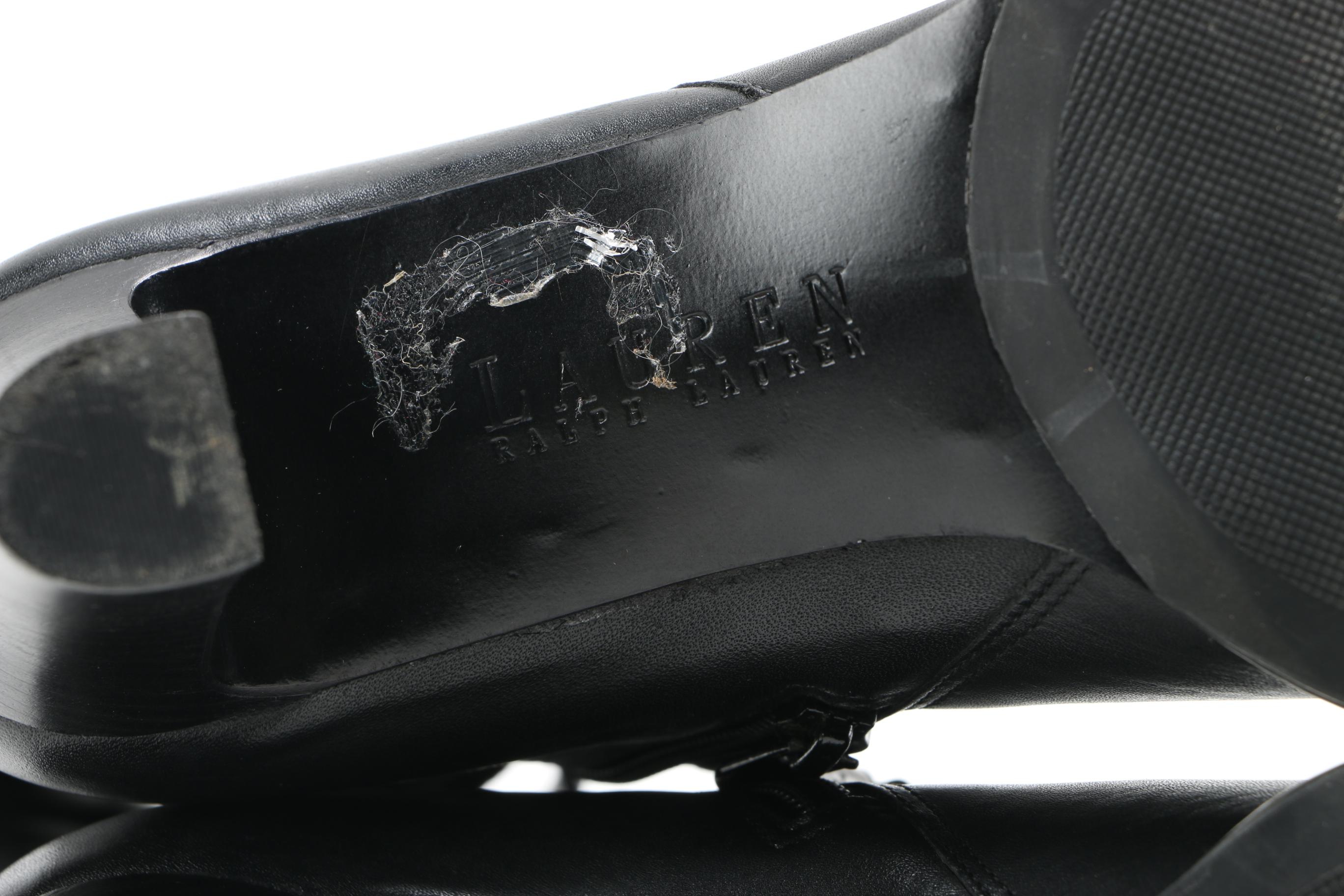 Ralph Lauren Black Leather "Coleen" Boots