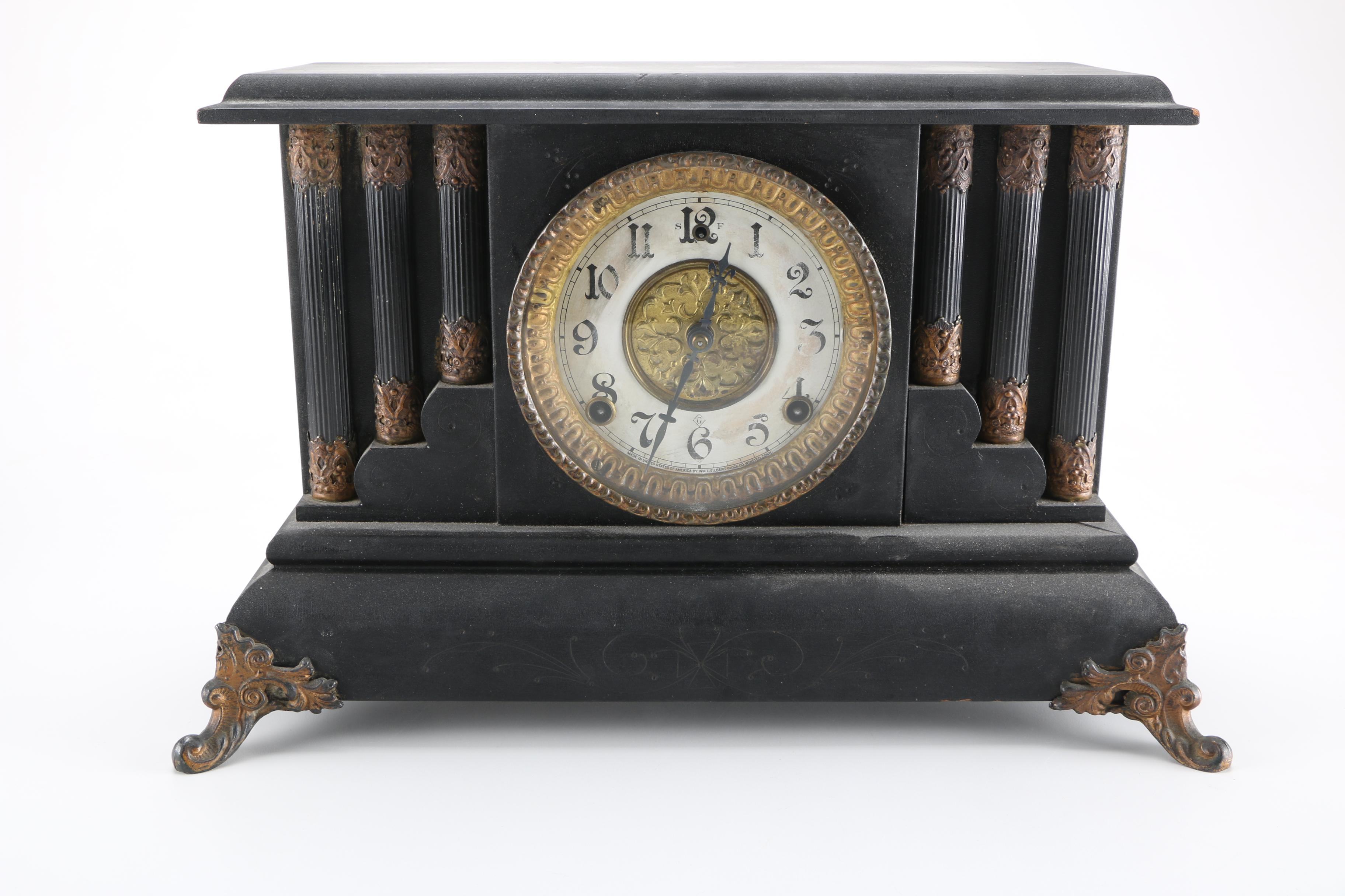 Waterbury Clock Co and William L. Gilbert Clock Co Mantel Clocks