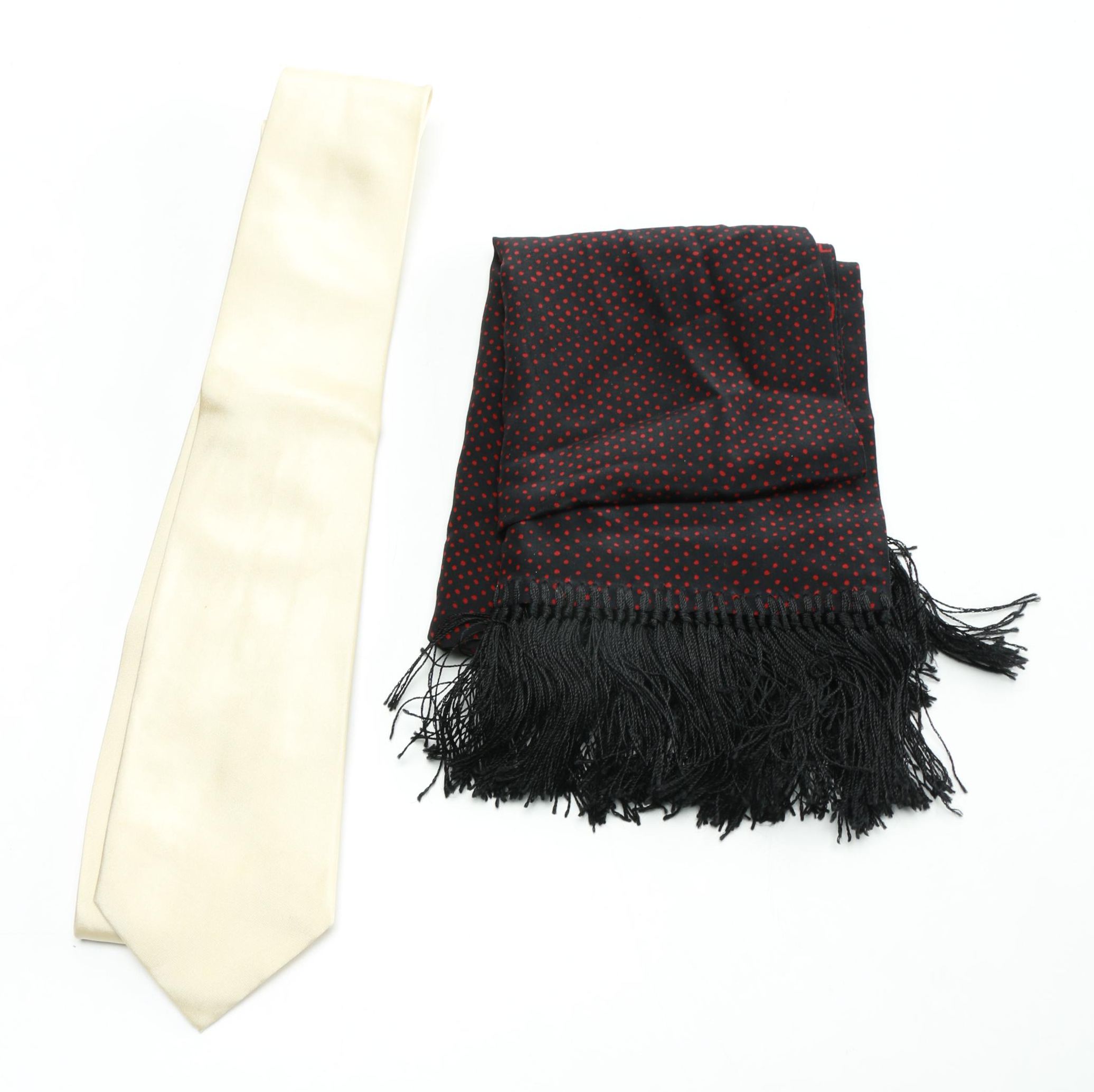 Prada Tie and Vintage Scarf