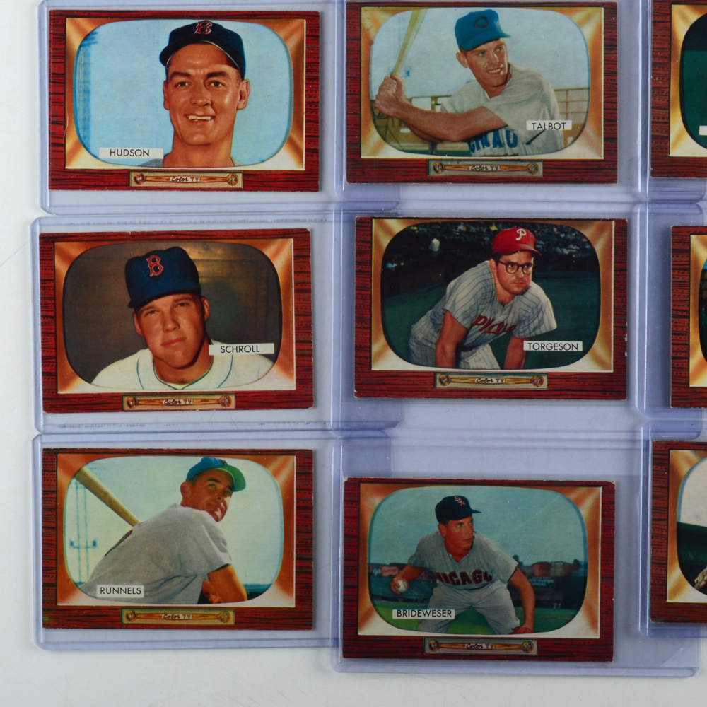 Eighteen 1955 Bowman Baseball Cards