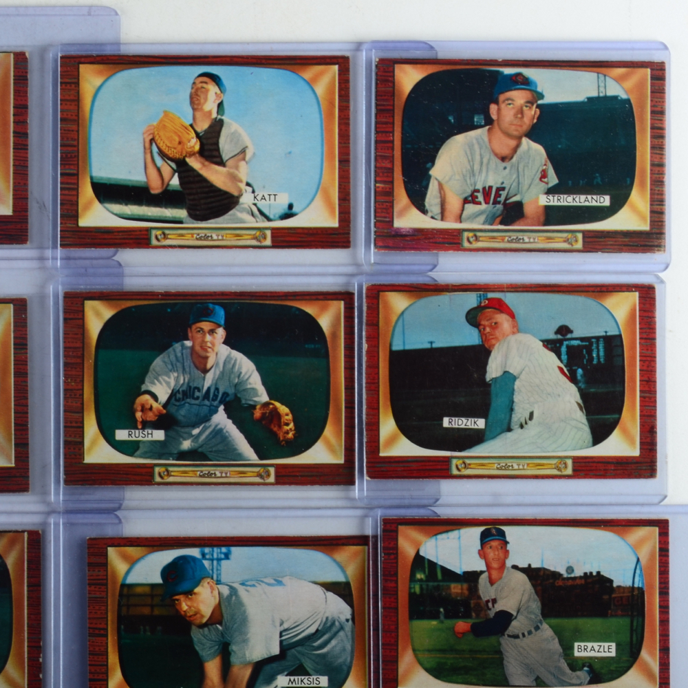 Eighteen 1955 Bowman Baseball Cards