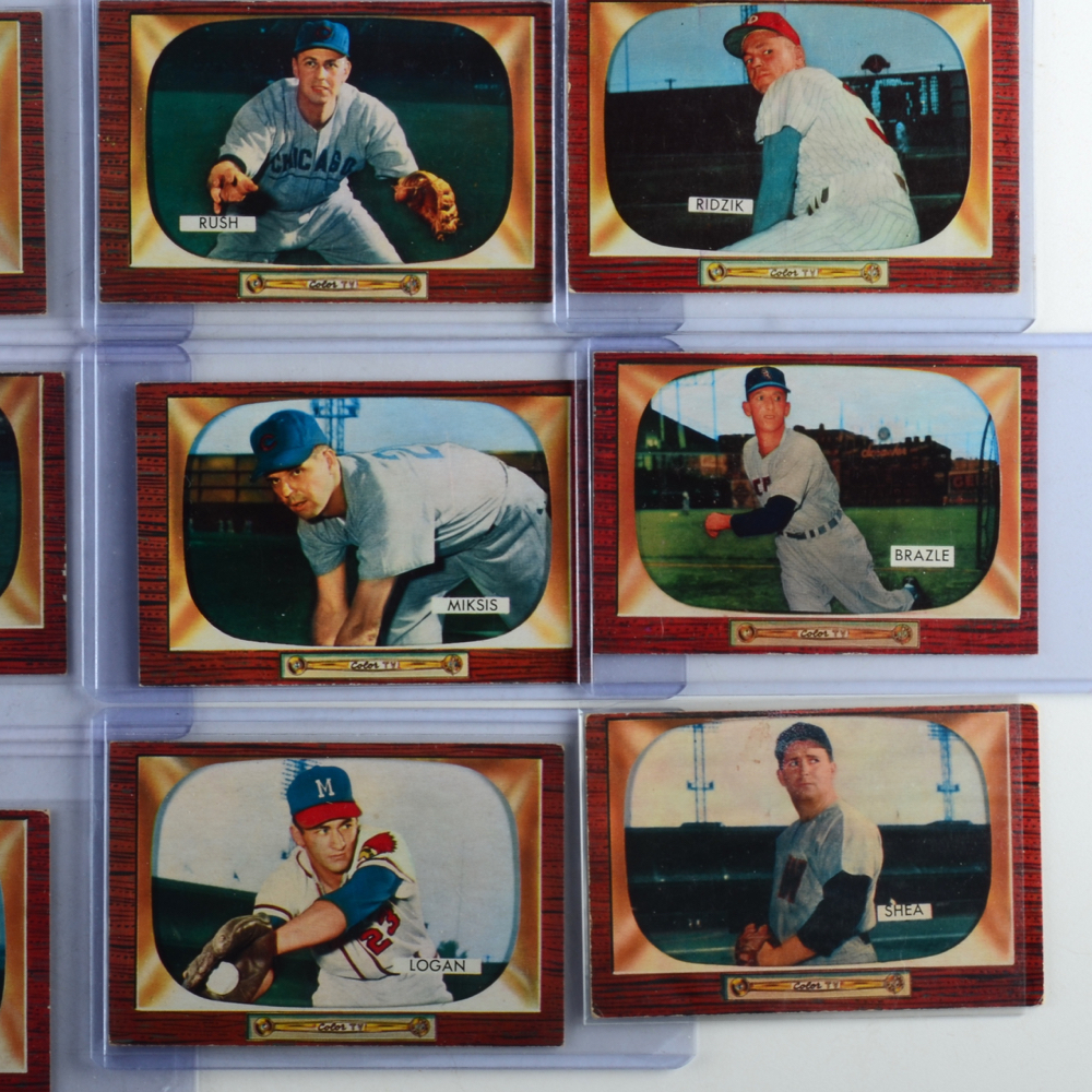 Eighteen 1955 Bowman Baseball Cards