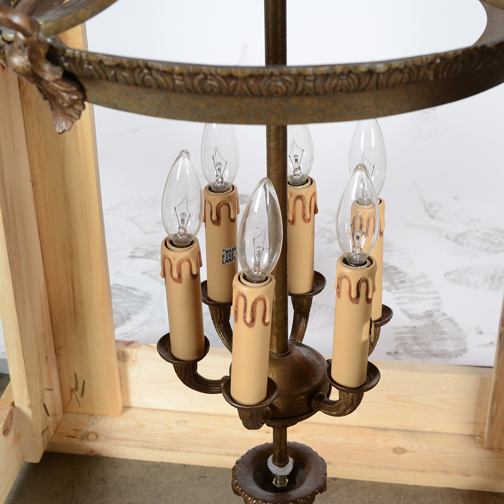 Bronze Basket Style Pendant Light