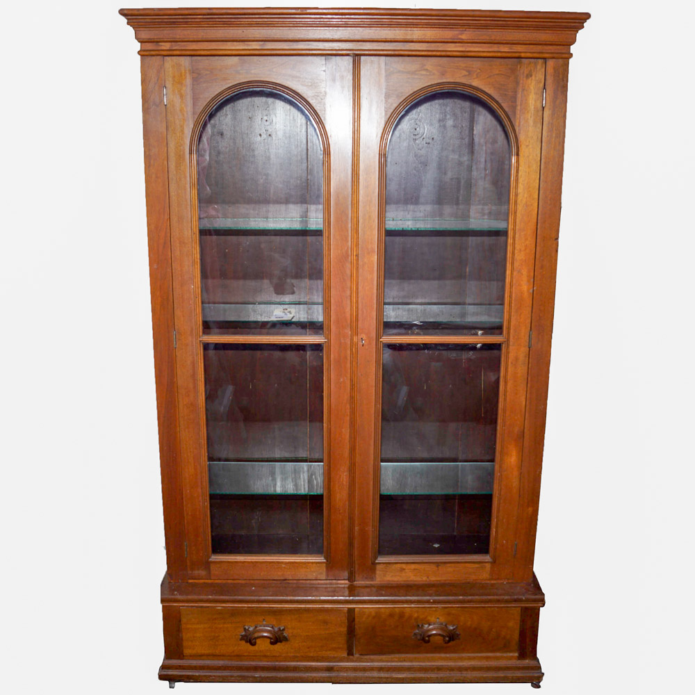 Antique Wood Display Cabinet