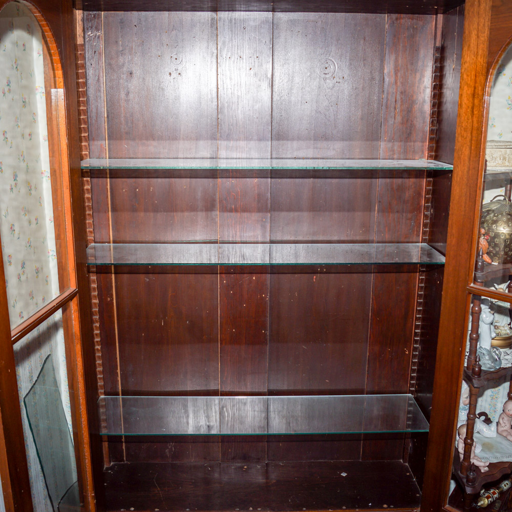 Antique Wood Display Cabinet