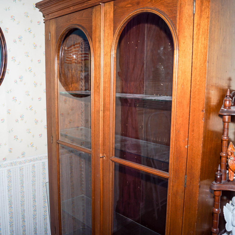 Antique Wood Display Cabinet