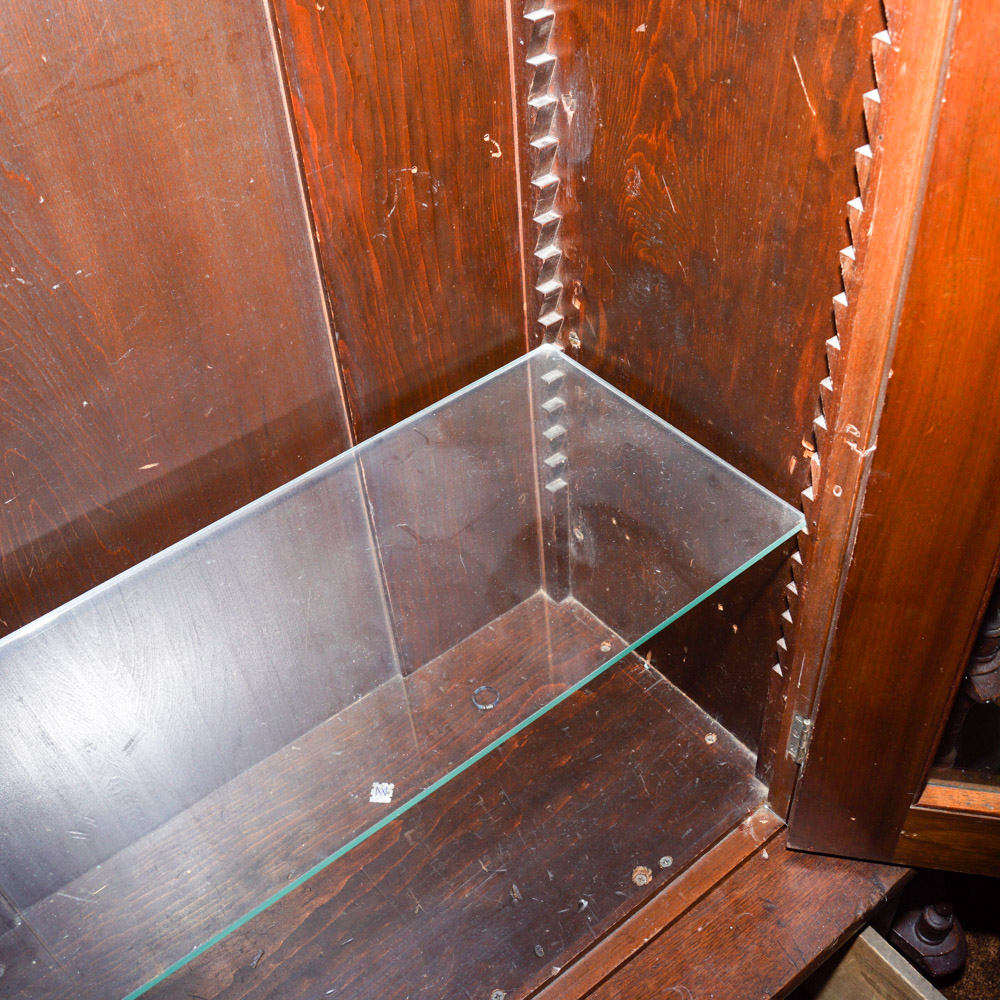 Antique Wood Display Cabinet