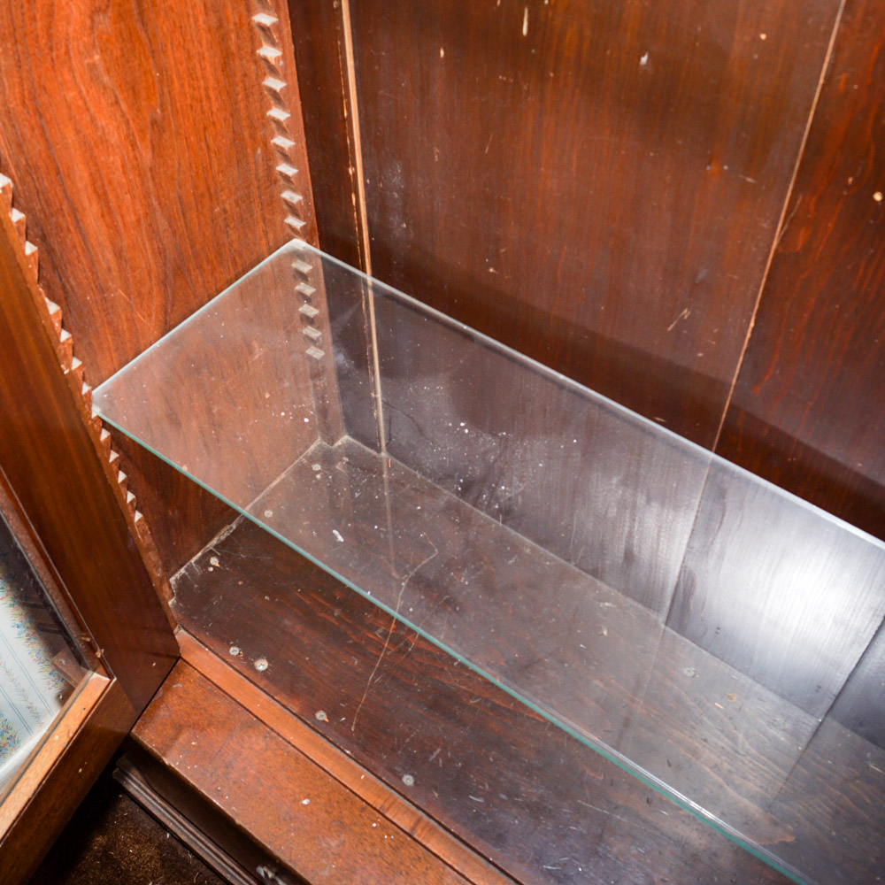 Antique Wood Display Cabinet