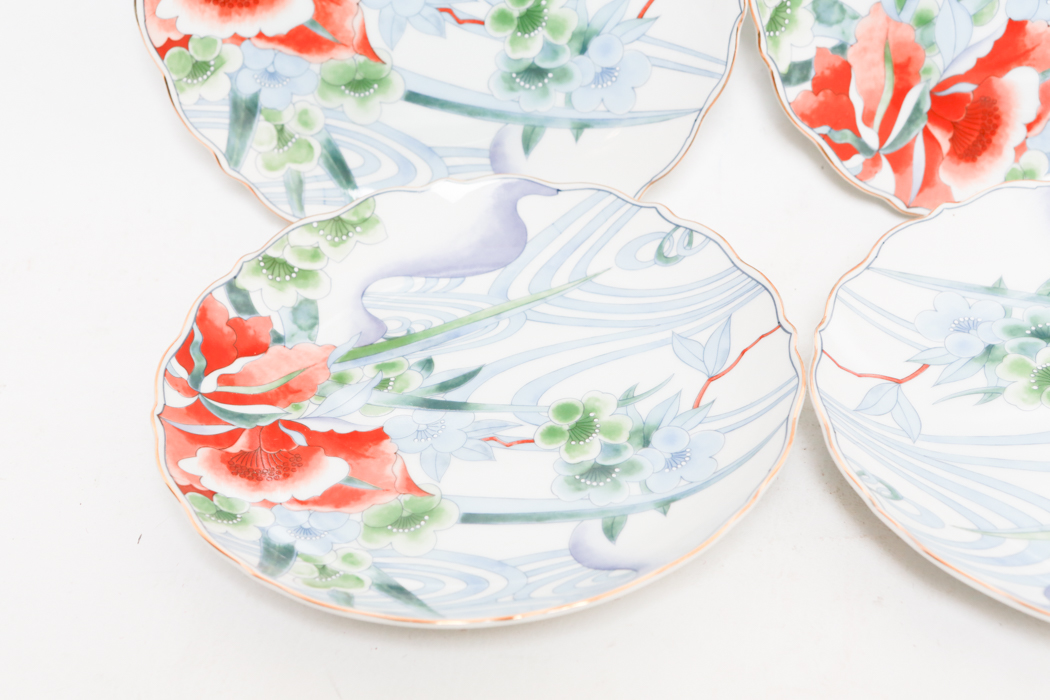Two Sets of Asian Inspired Dessert Plates