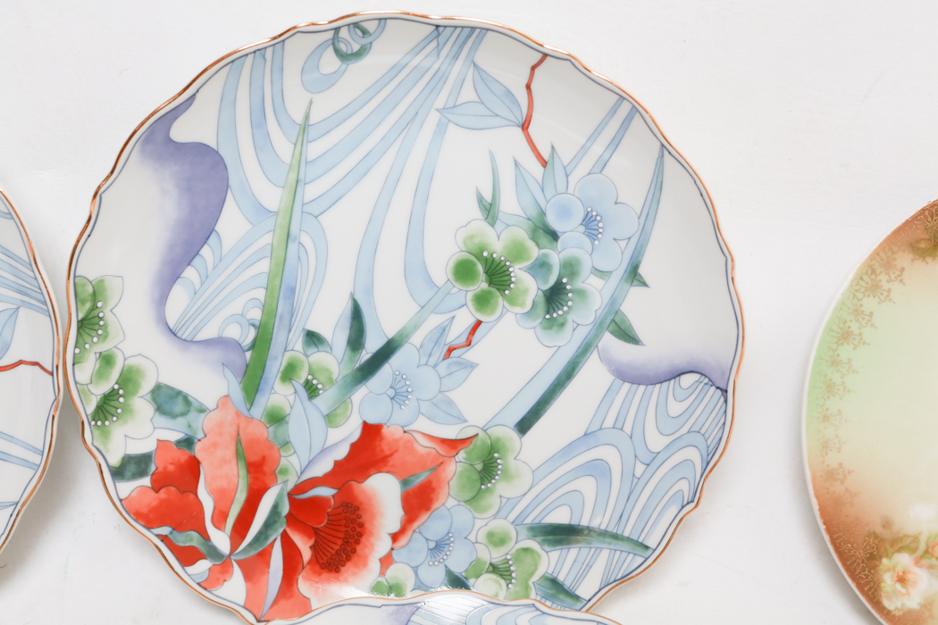 Two Sets of Asian Inspired Dessert Plates