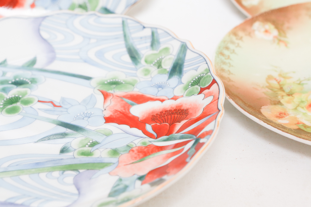 Two Sets of Asian Inspired Dessert Plates